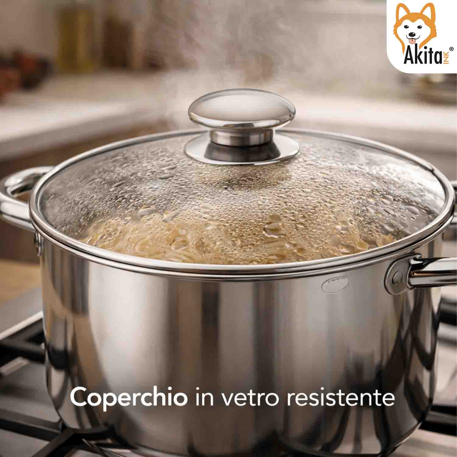 Bollipasta Inox 20 cm con 2 Cestelli e Coperchio Vetro foto 6