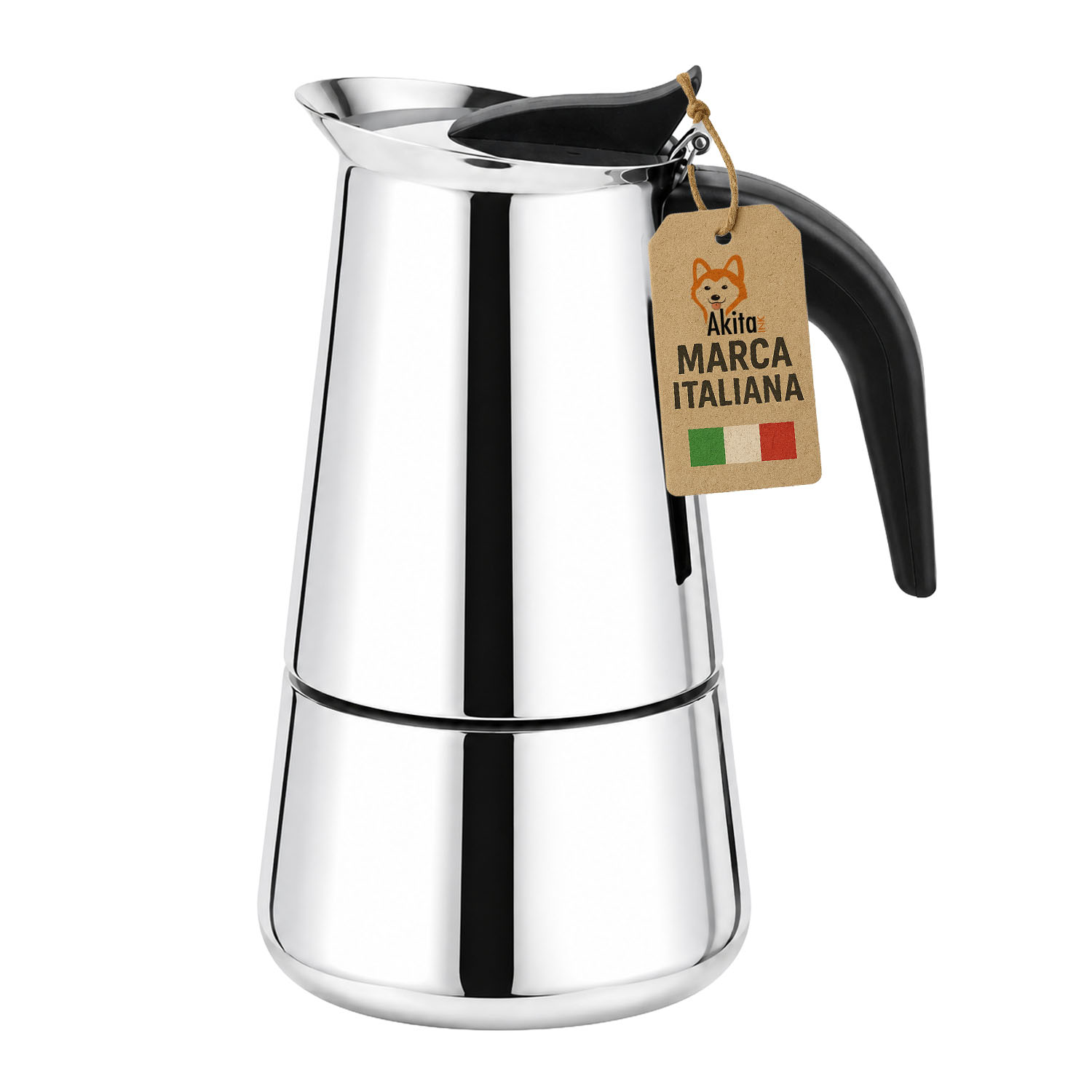 Caffettiera stelvio inox 4 tazze induzione.