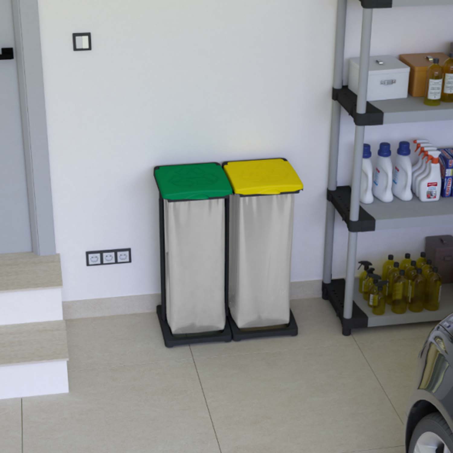 Mongardi Mr.B Bis Pattumiera in Polipropilene Verde/Giallo foto 6