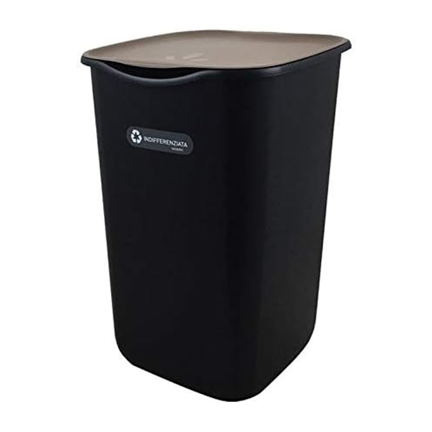 Pattumiera Indifferenziata 50L Nero e Grigio Elegante foto 2