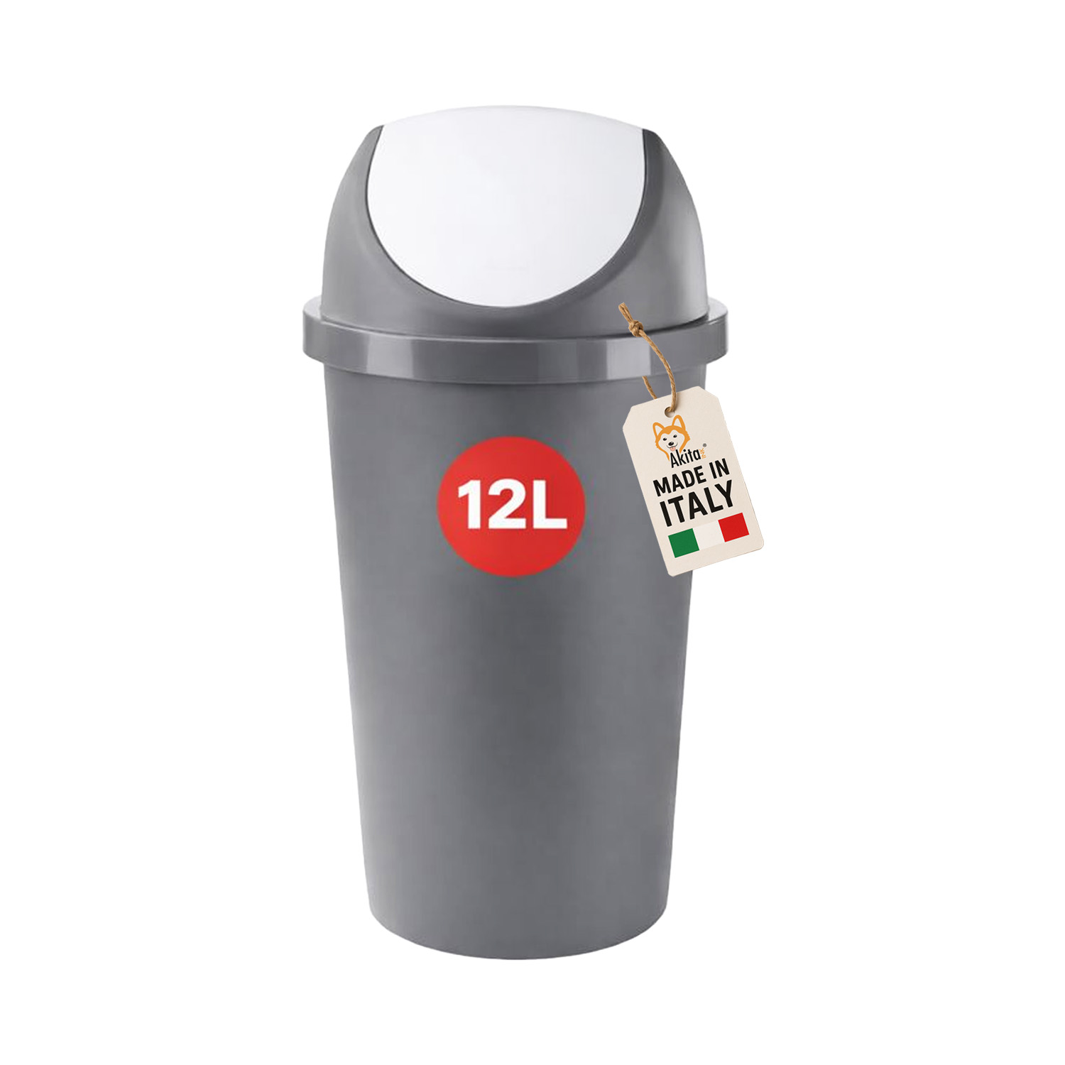 Pattumiera basculante swing 12 l bianco\grafite.