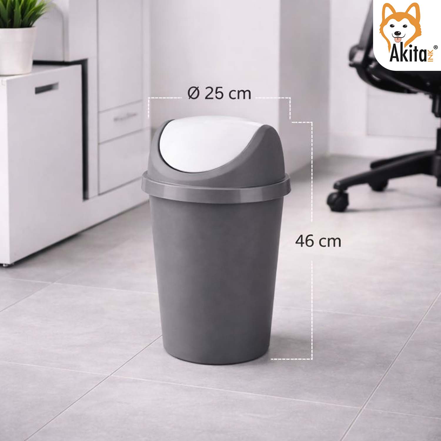 Pattumiera Basculante Swing 12 L Bianco\Grafite foto 4