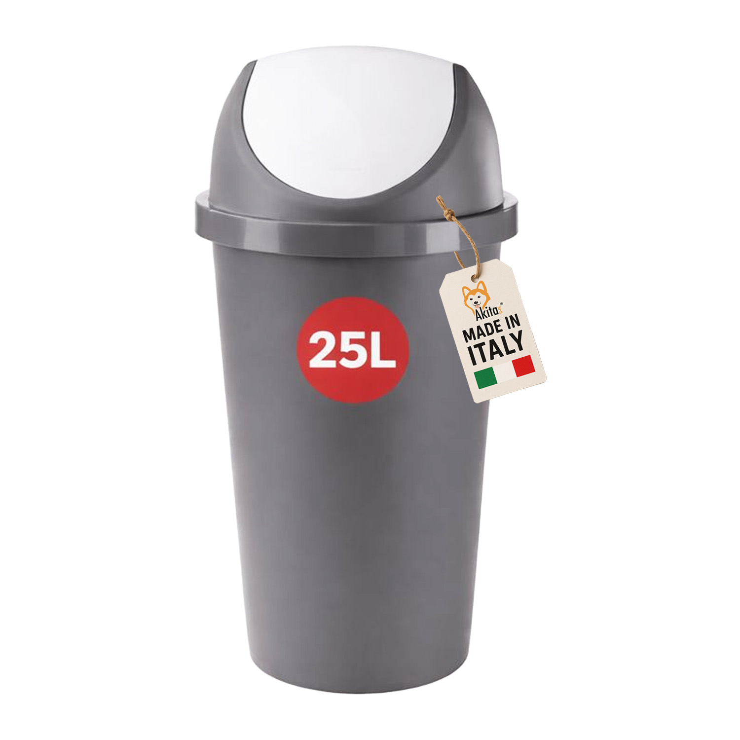 Pattumiera basculante swing 25 l bianco\grafite.