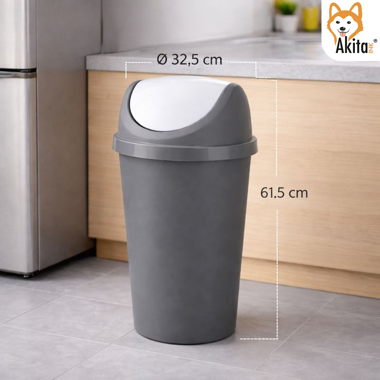 Pattumiera Basculante Swing 25 L Bianco\Grafite foto 4