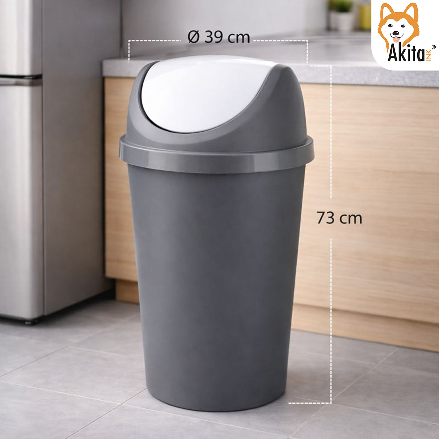 Pattumiera Basculante Swing 45 L Bianco\Grafite foto 5