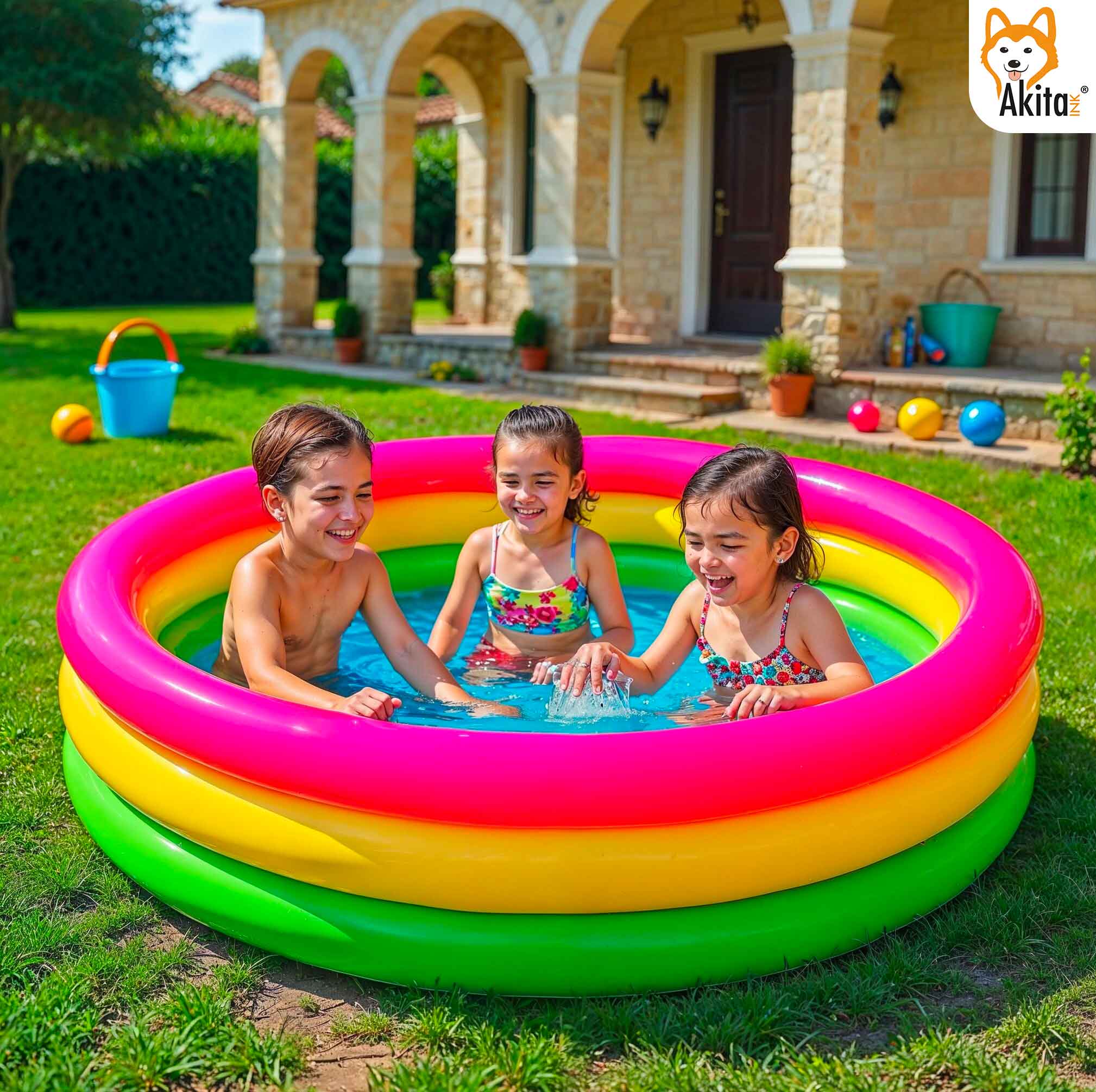Piscina Gonfiabile Bambini 1-3 Anni - 3 Anelli e Fondo Soft foto 4