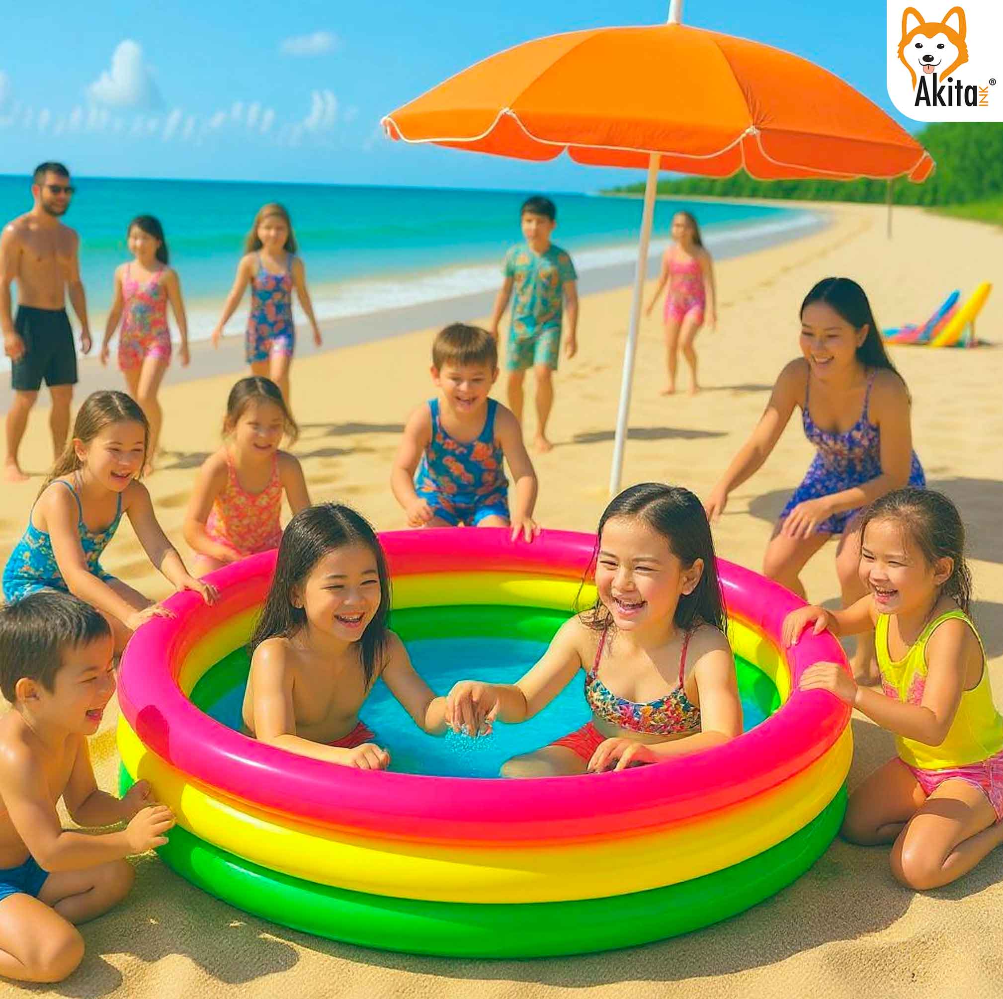 Piscina Gonfiabile Bambini 1-3 Anni - 3 Anelli e Fondo Soft foto 5
