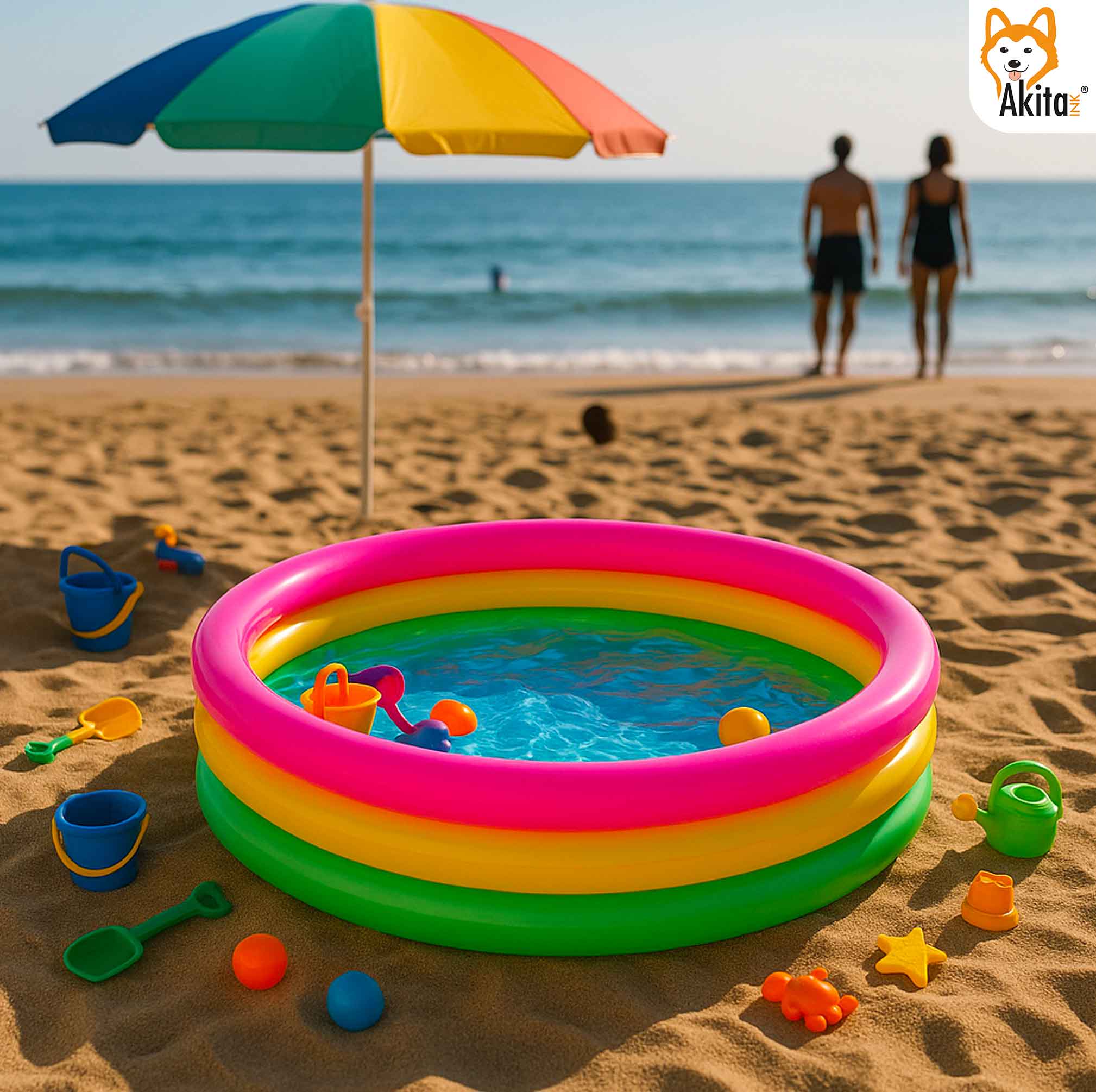 Piscina Gonfiabile Bambini 1-3 Anni - 3 Anelli e Fondo Soft foto 5