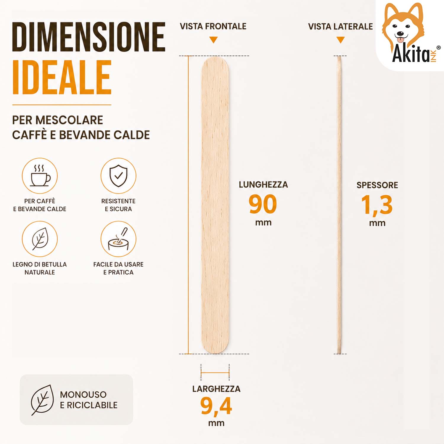 Akitaink 1000 Palette Caffe Legno Biodegradabili foto 5