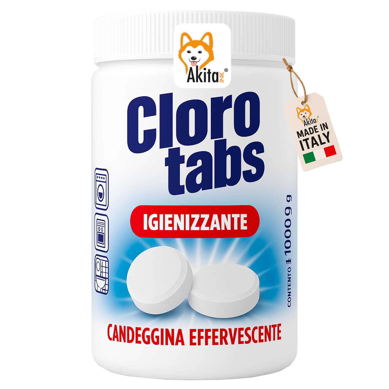 Akitaink Cloro Tabs 1kg - Pastiglie Multiuso Candeggina foto 2