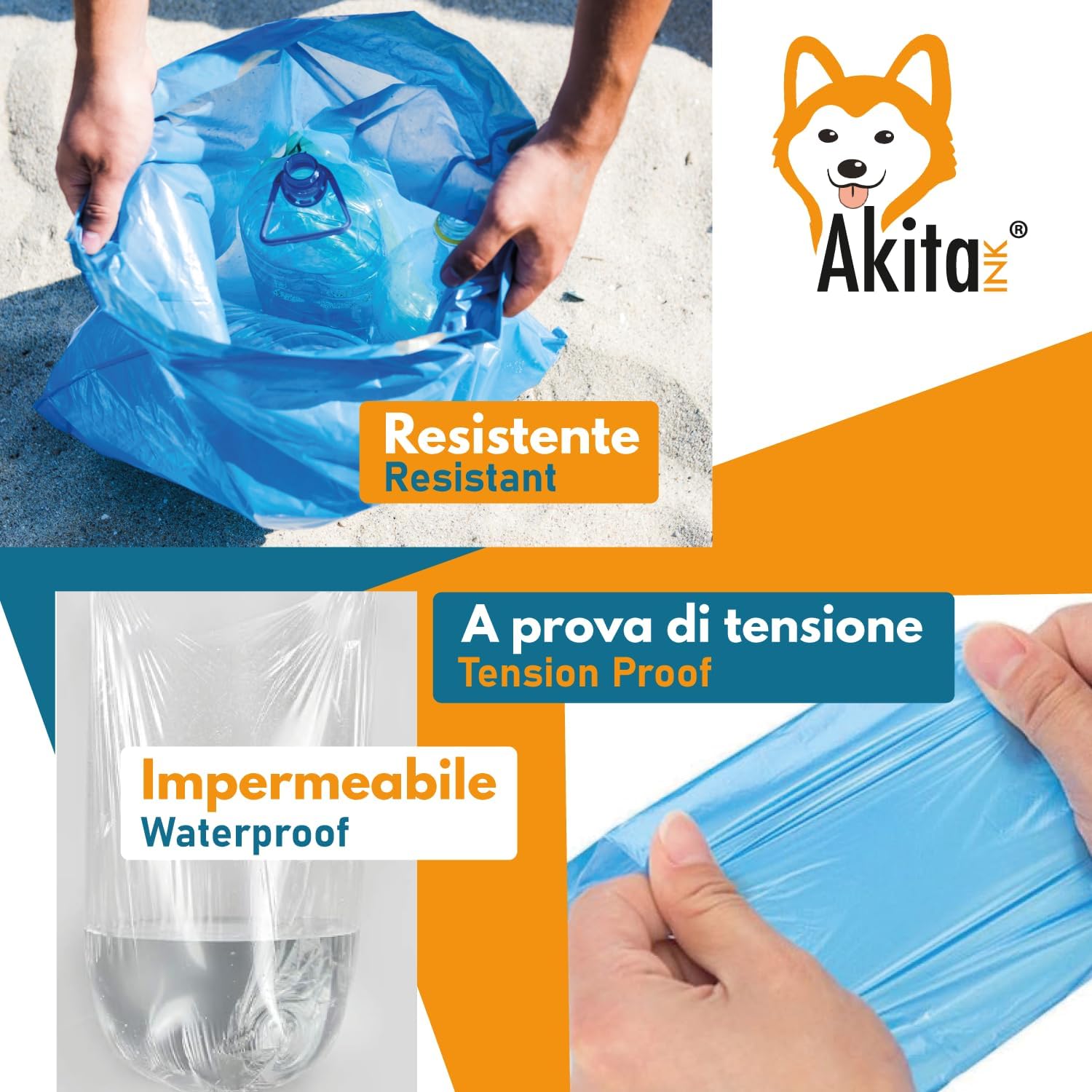 AkitaInk, 160 sacchi per pattumiera 70X110 Sacchi Alta Resistenza, 110L foto 4