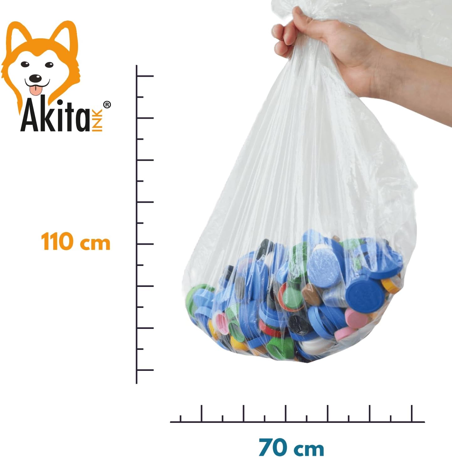 AkitaInk, 160 sacchi per pattumiera 70X110 Sacchi Alta Resistenza, 110L foto 6