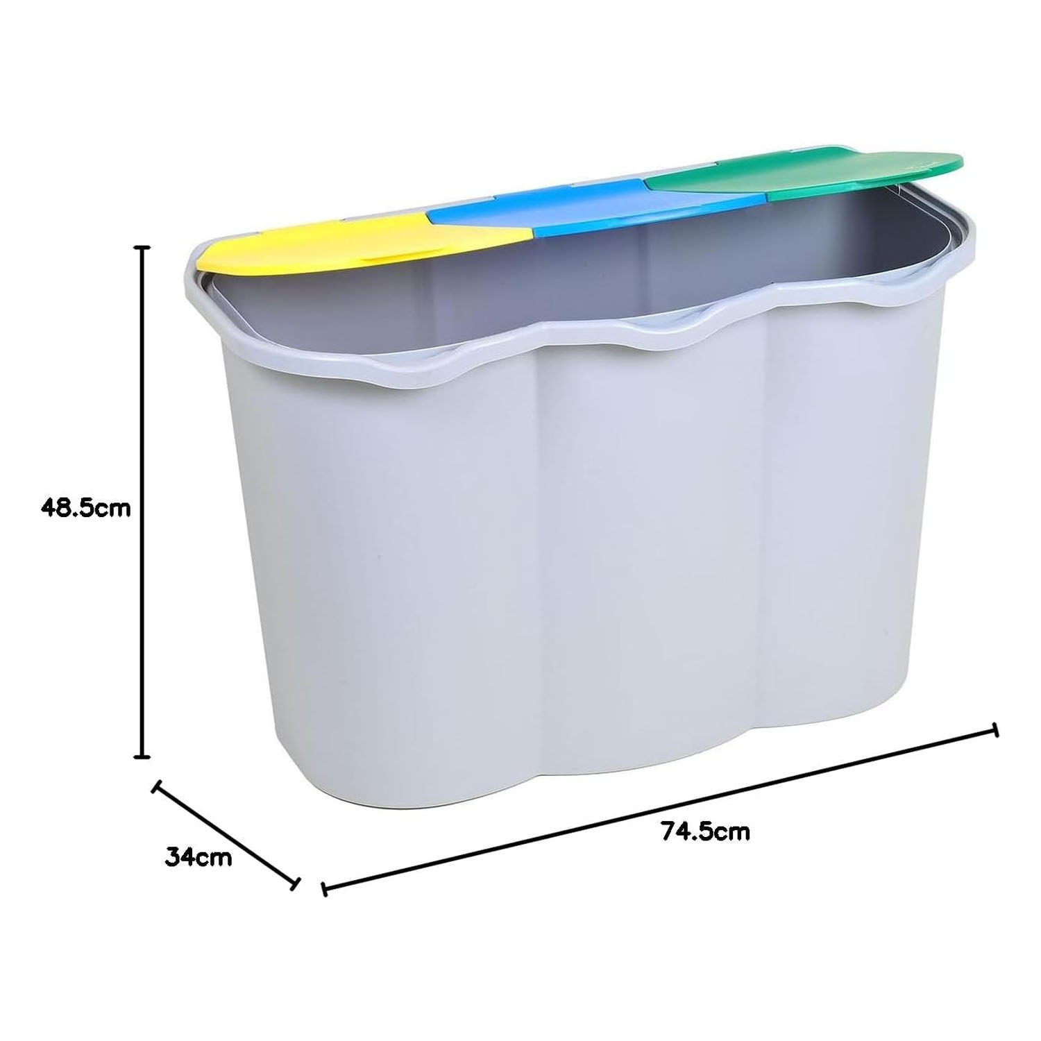 Bidone Raccolta Differenziata 80L 3 Scomparti foto 4