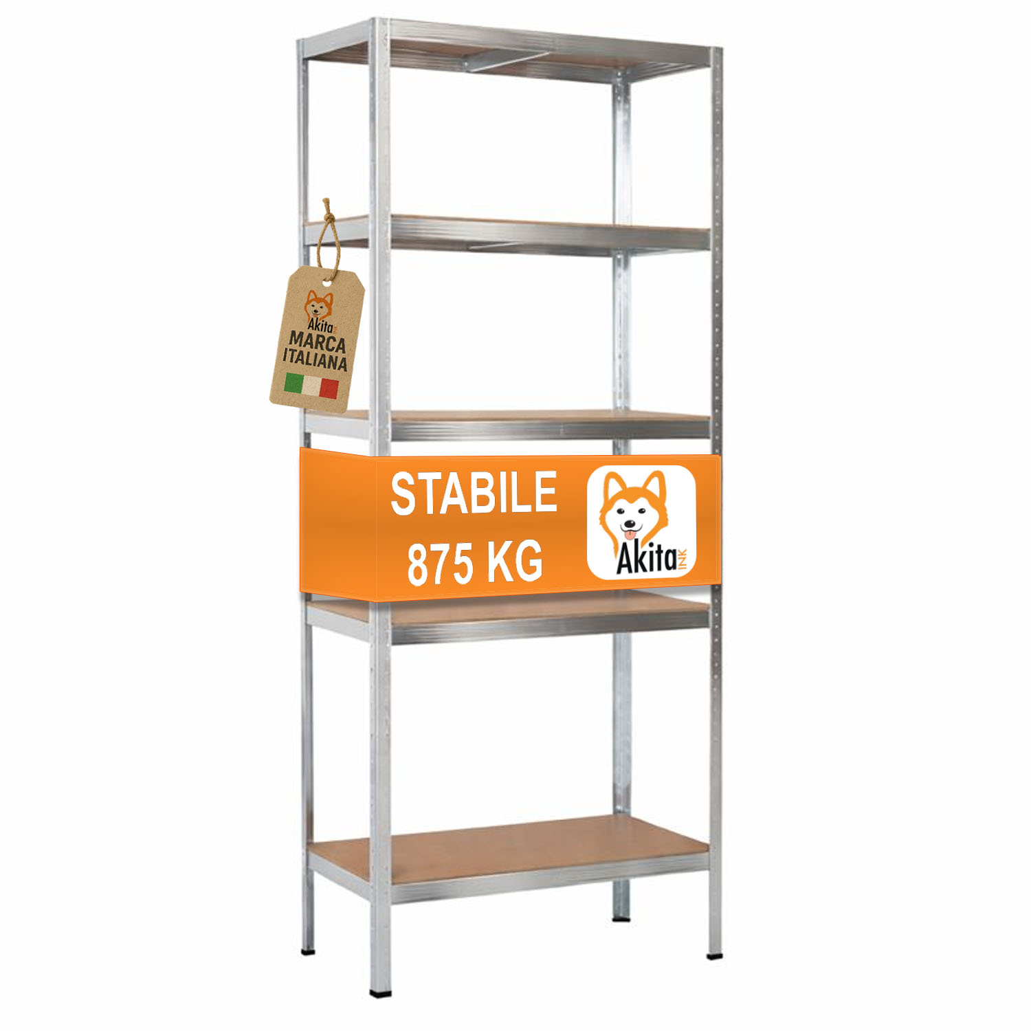 Scaffale in Metallo Zincato 180x90x40 cm 5 Ripiani foto 2