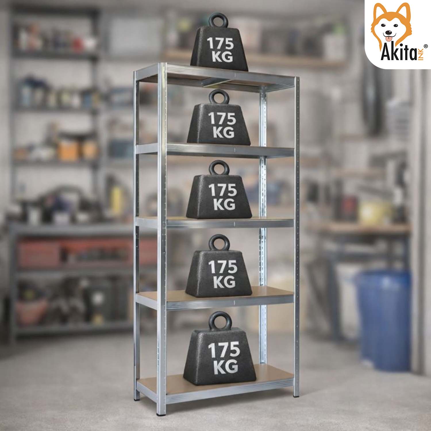 Scaffale in Metallo Zincato 180x90x40 cm 5 Ripiani foto 6