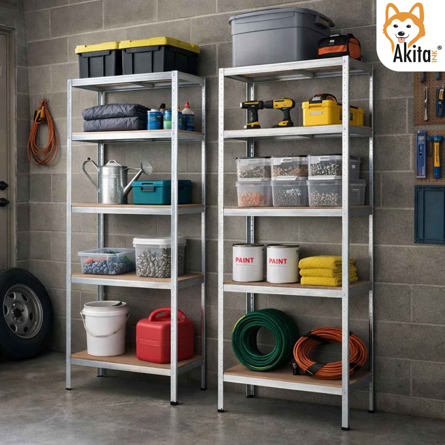 2 Pz Scaffale in Metallo Zincato 180x90x40 cm 5 Ripiani foto 3