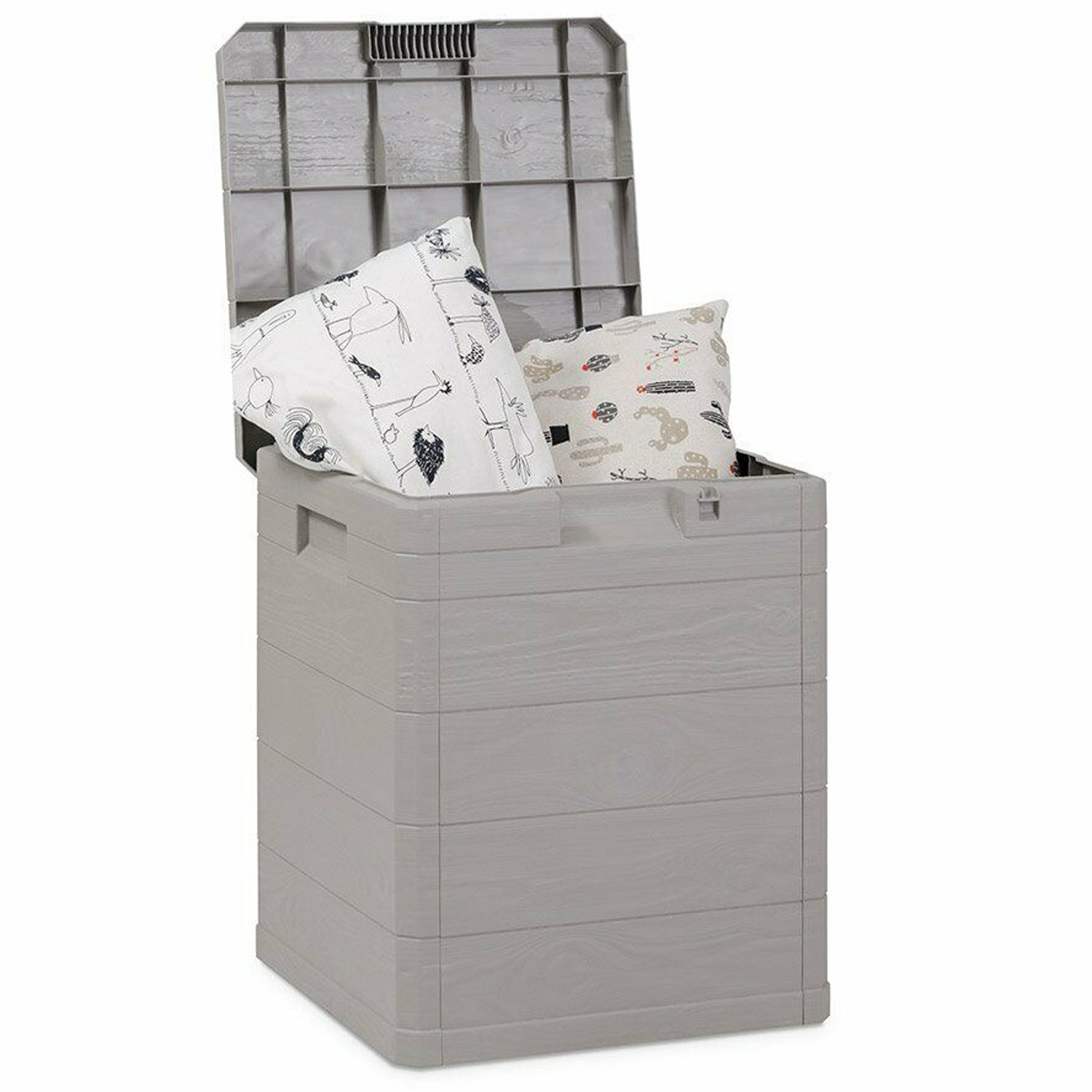 Toomax Baule da esterni in plastica effetto legno, grigio tortora  foto 3