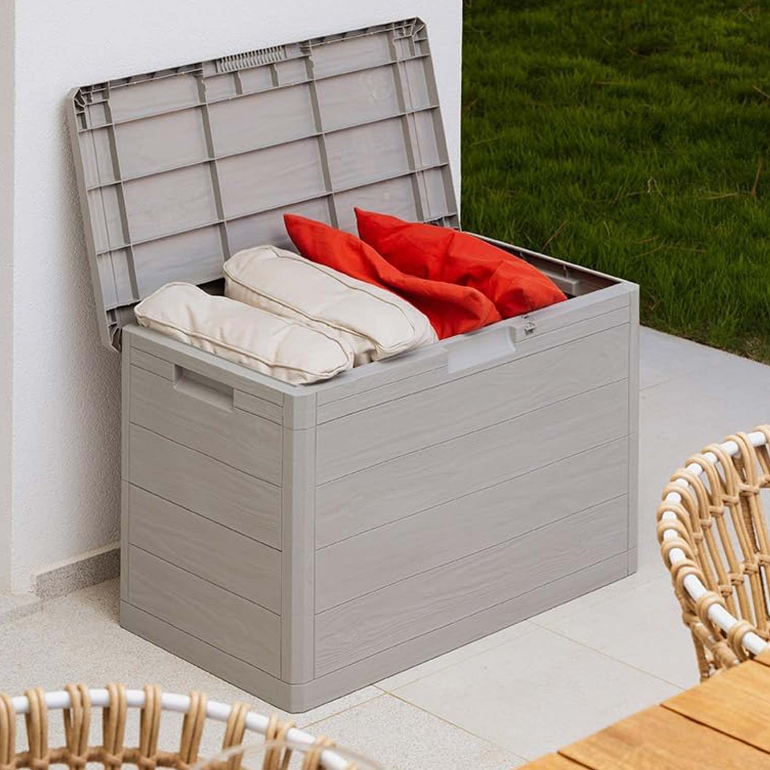 Toomax Multibox Baule portattrezzi da esterni 160L Grigio tortora foto 3
