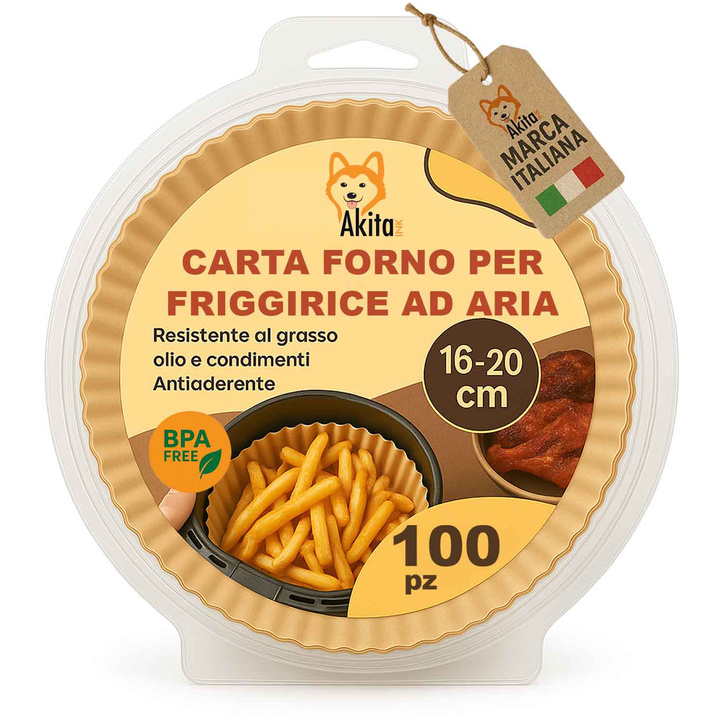 Carta Forno Friggitrice Aria 100 Fogli Antiaderenti 16-20cm foto 2