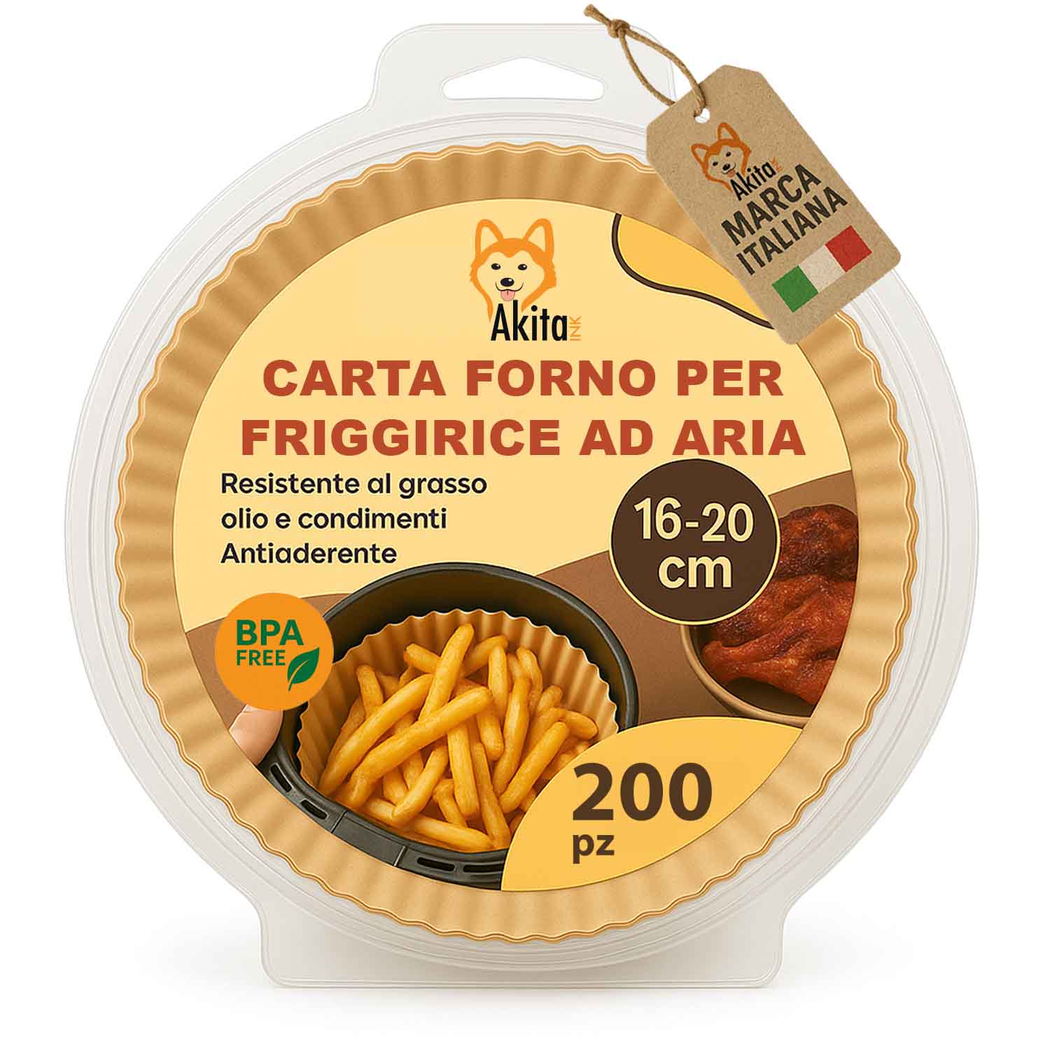 Carta Forno Friggitrice Aria 200 Fogli Antiaderenti 16-20cm foto 2