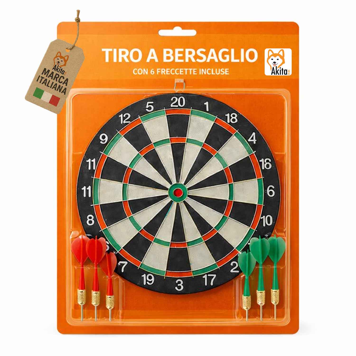 Tiro al bersaglio 36 cm con 6 freccette.