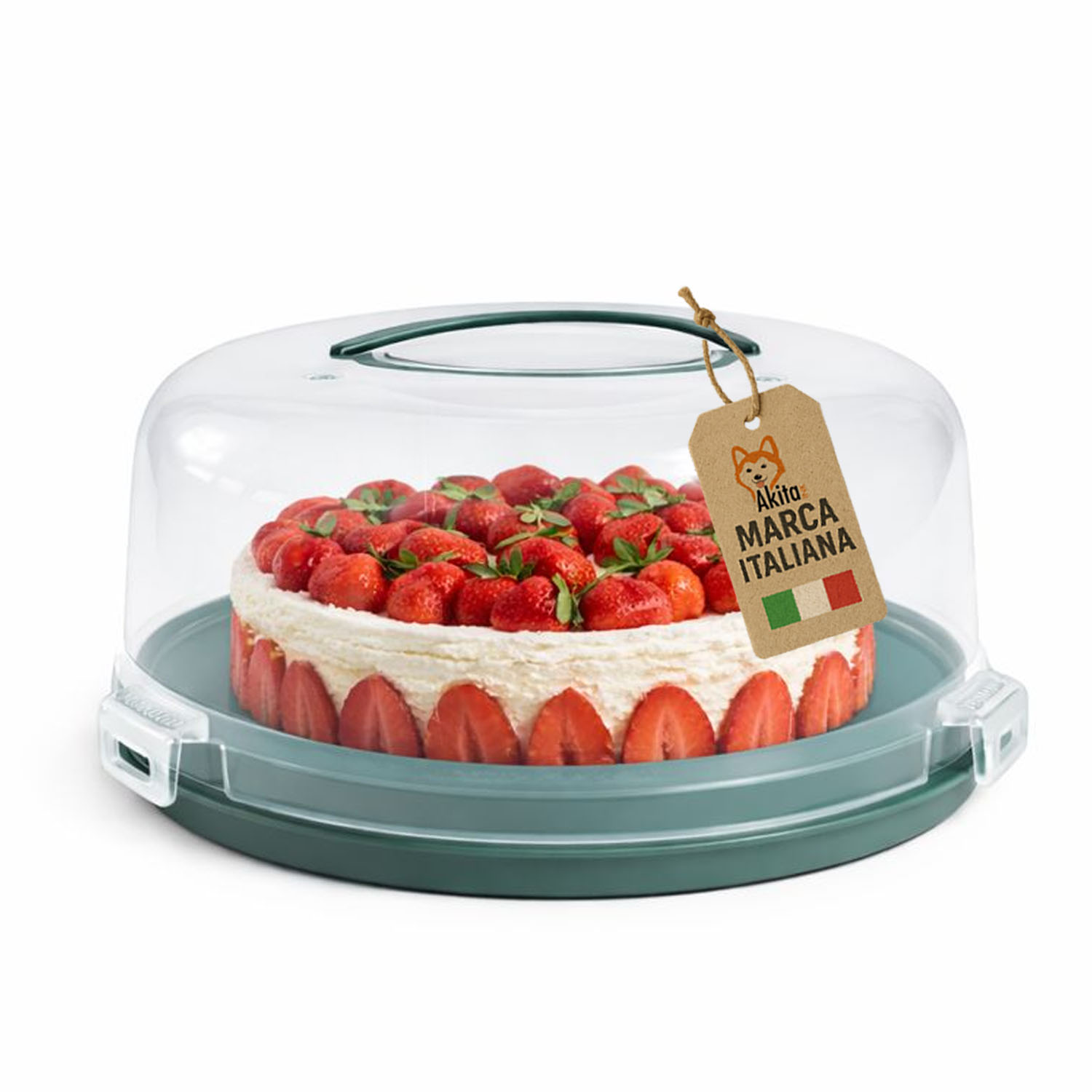 Porta torta con coperchio e manico 28 cm.