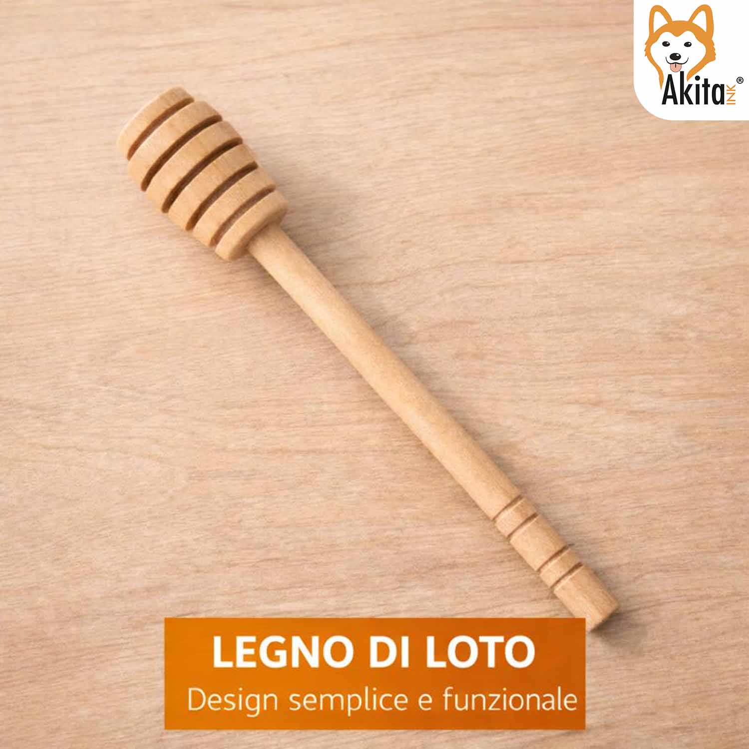 5 PZ Spargimiele in Legno di Loto 14 cm foto 6