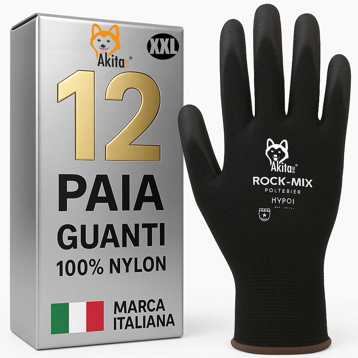 Guanti protettivi da lavoro 12 paia nylon pu taglia 11-xxl.