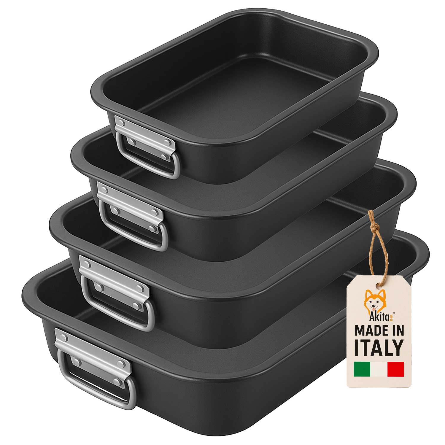 Set 4 Teglie Forno Antiaderenti 20‑35 cm in Acciaio foto 2