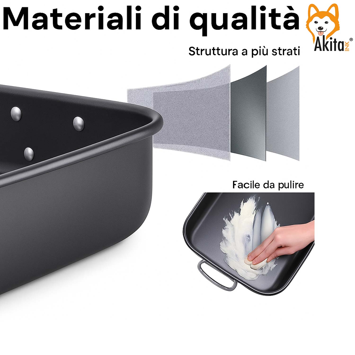 Set 4 Teglie Forno Antiaderenti 20‑35 cm in Acciaio foto 5