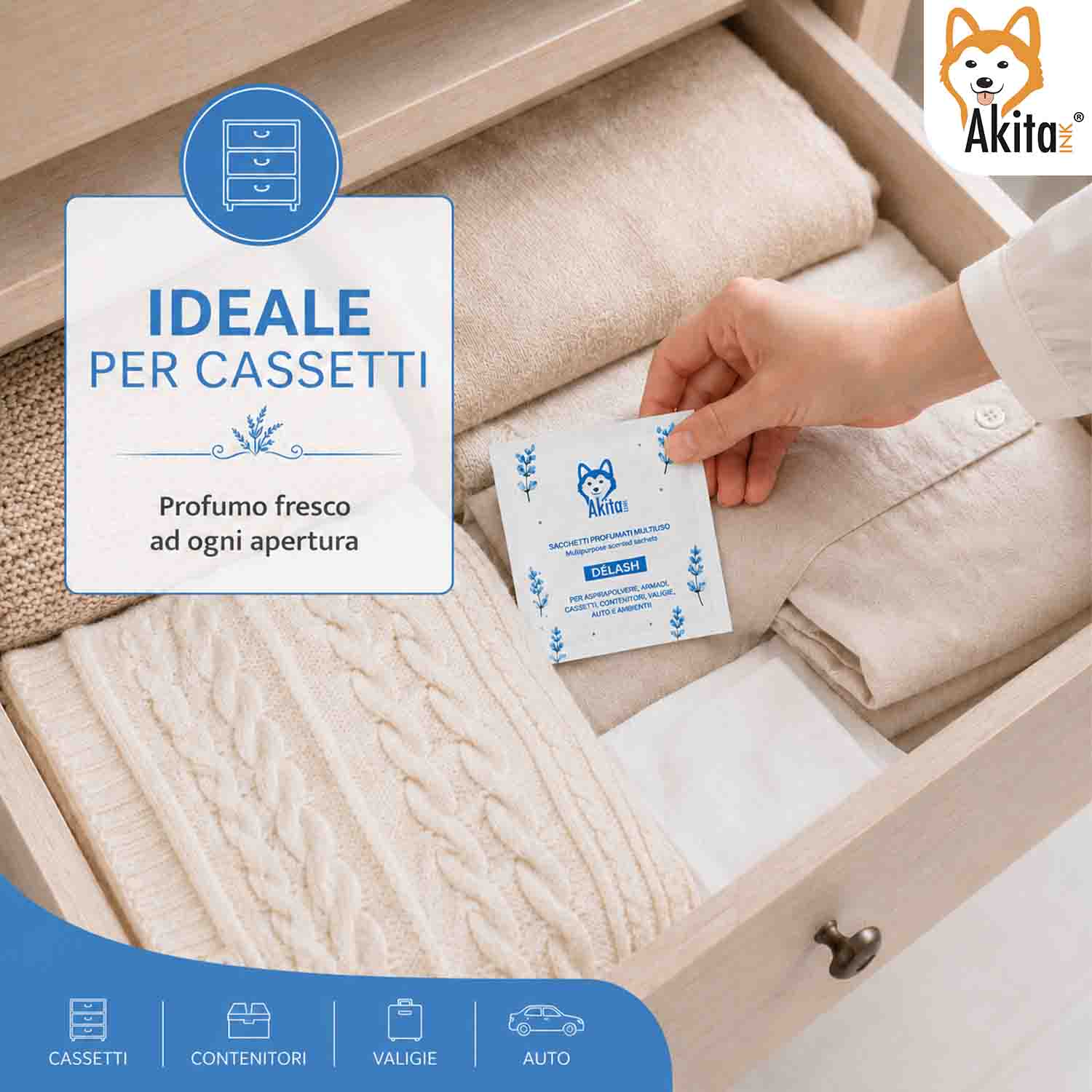 Set 6 Sacchetti Profumati Delash per Armadi e Cassetti foto 4