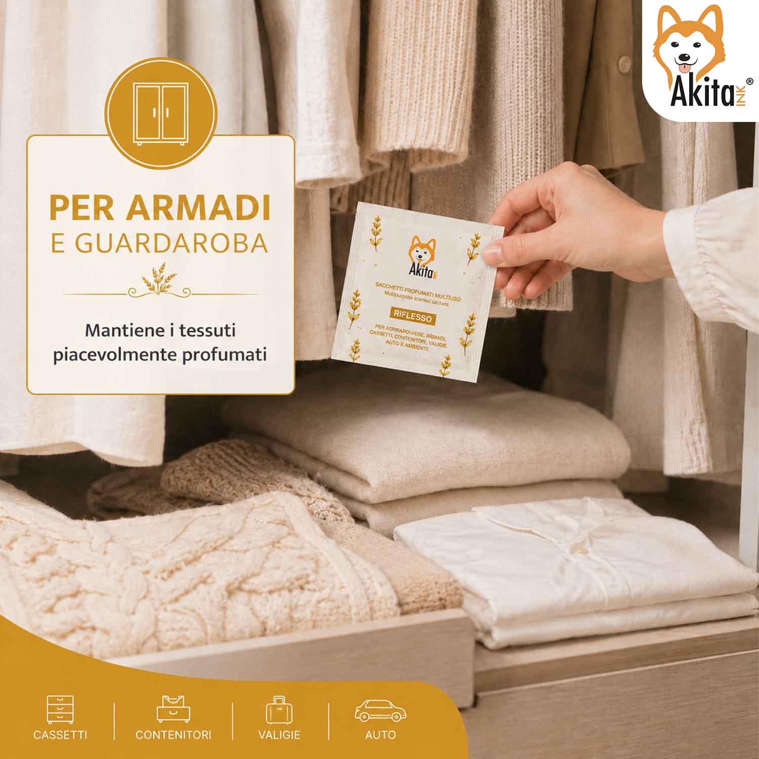 Set 6 Sacchetti Profumati Riflesso per Armadi e Cassetti foto 3