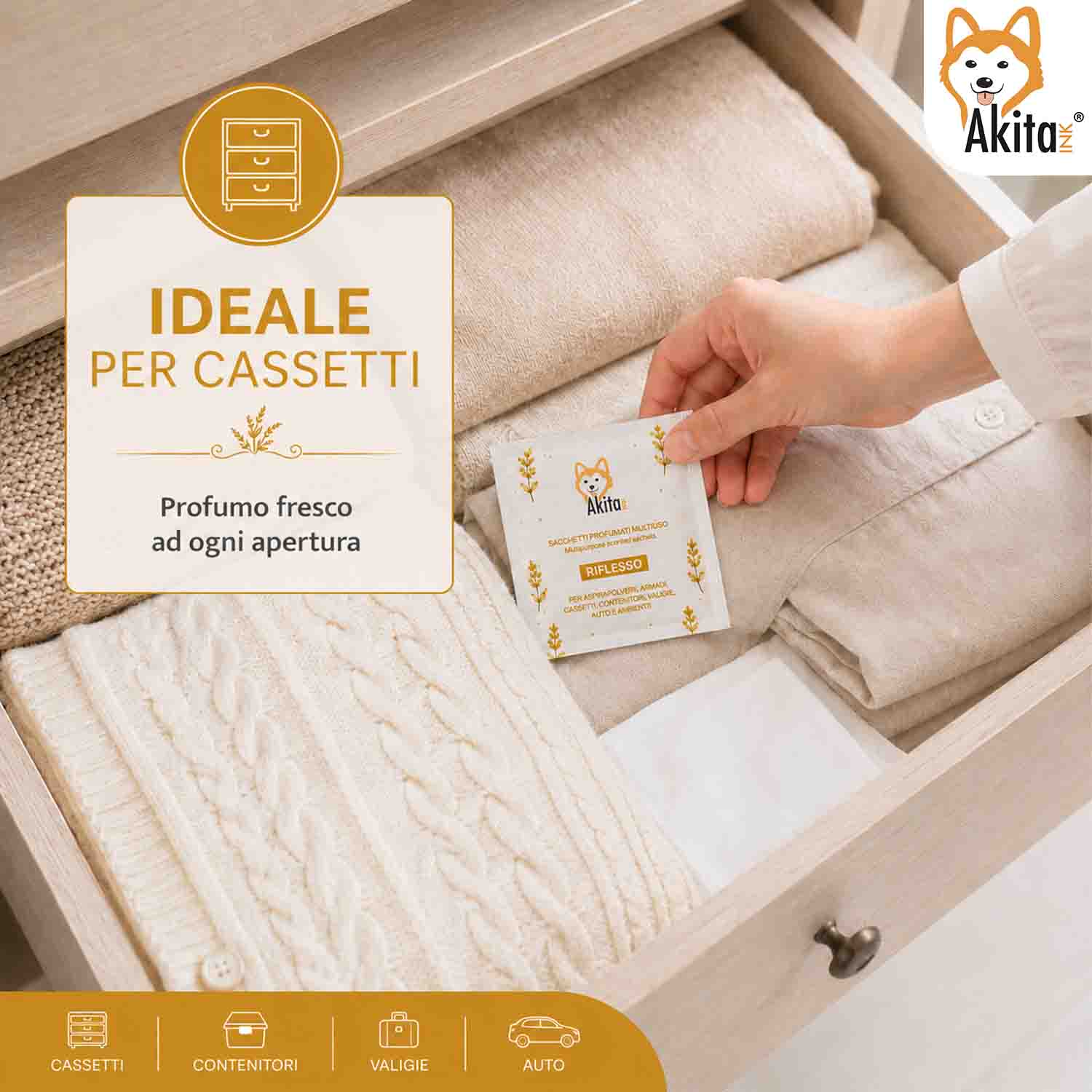 Set 6 Sacchetti Profumati Riflesso per Armadi e Cassetti foto 4