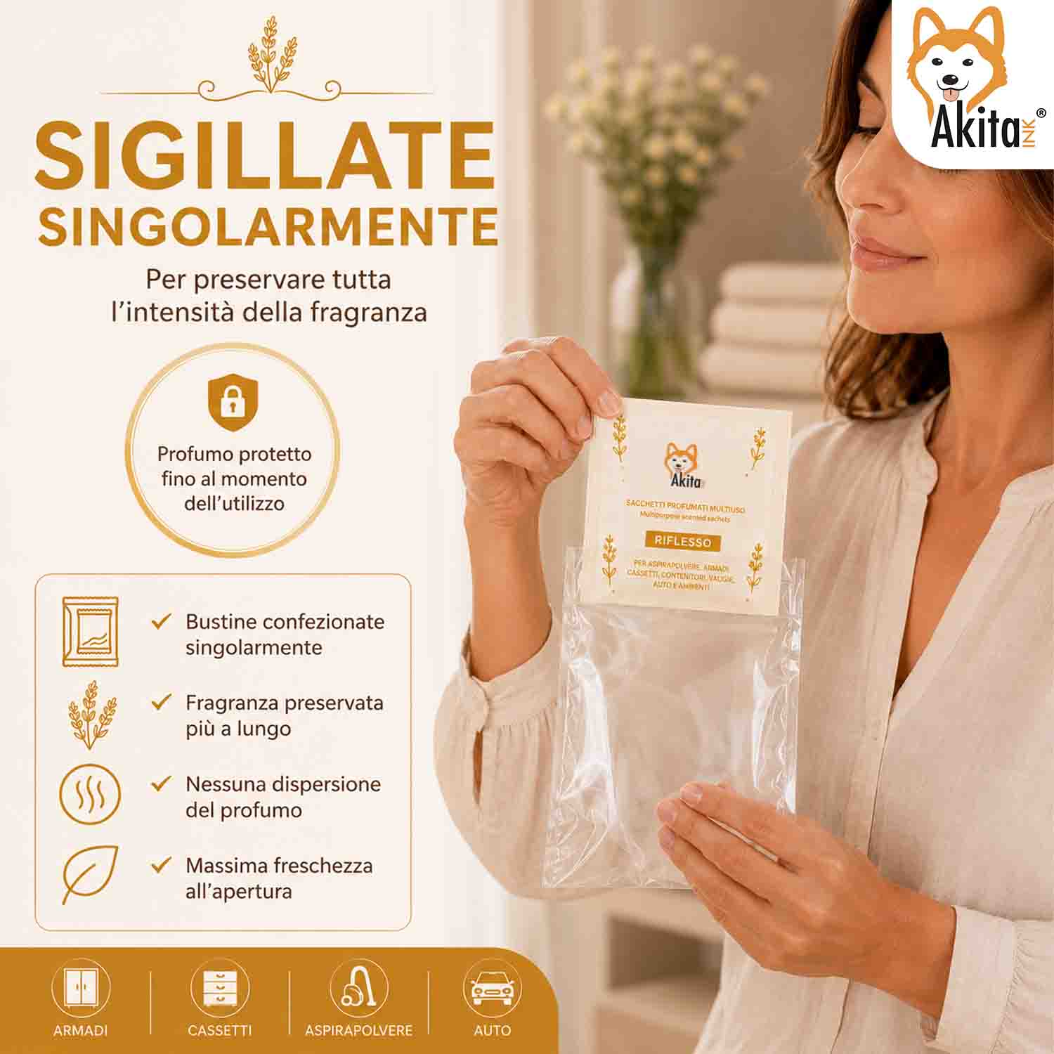 Set 6 Sacchetti Profumati Riflesso per Armadi e Cassetti foto 5