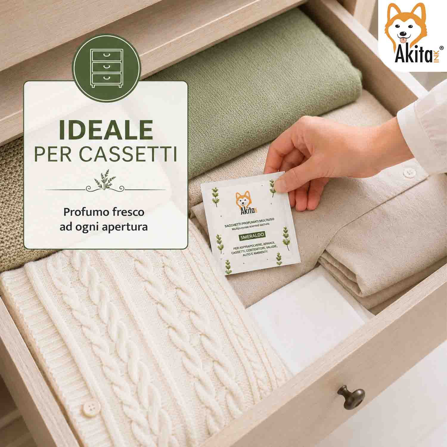 Set 6 Sacchetti Profumati Smeraldo per Armadi e Cassetti foto 4