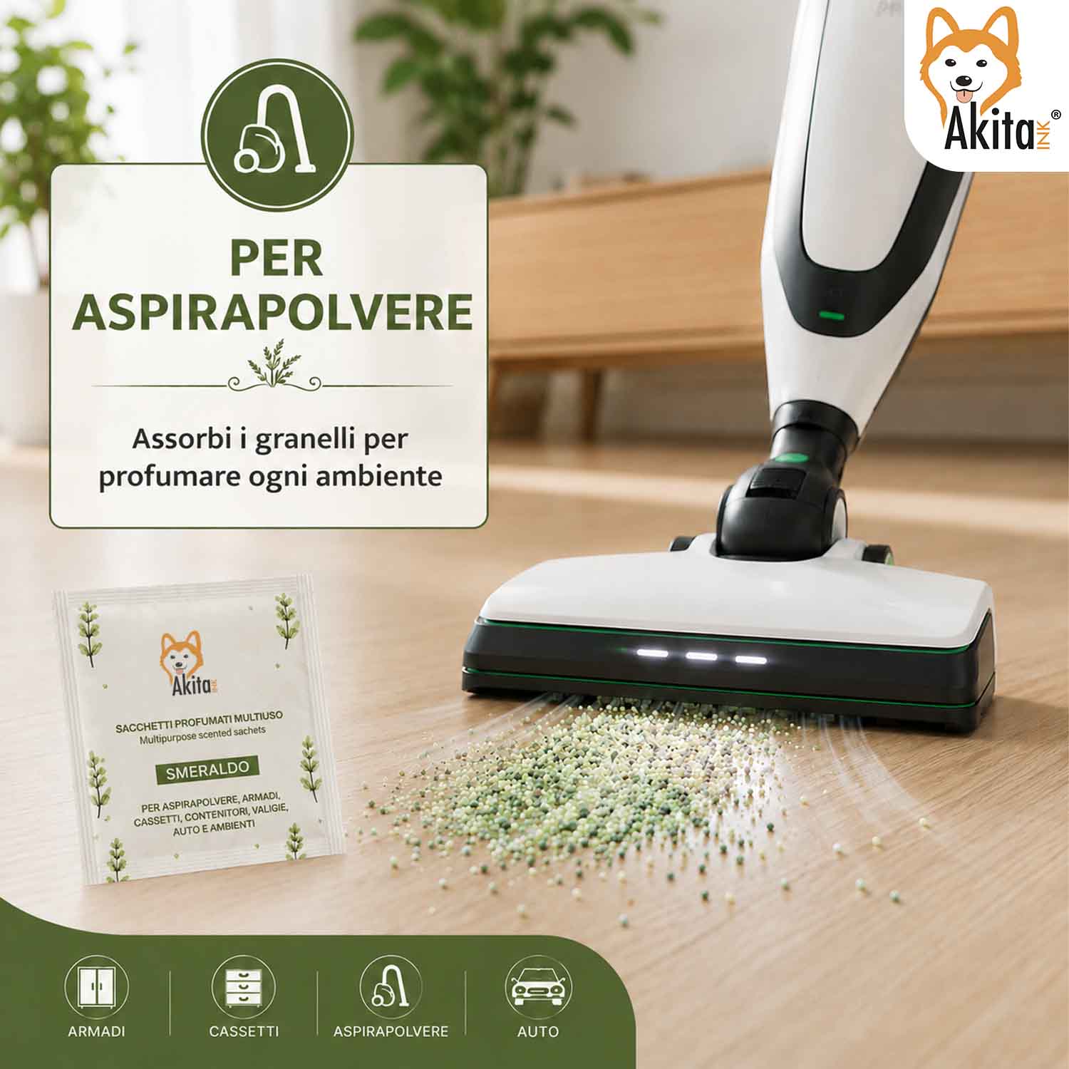 Set 6 Sacchetti Profumati Smeraldo per Armadi e Cassetti foto 5