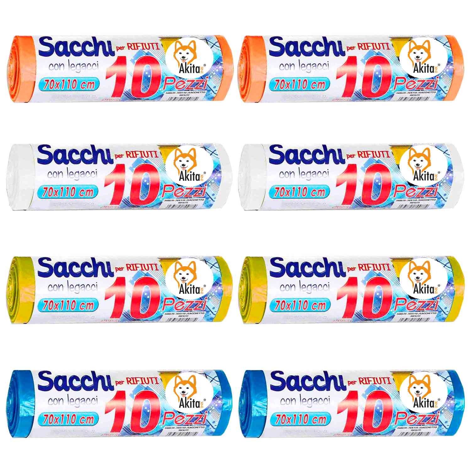 AkitaInk, 80 sacchi per pattumiera 70X110 Sacchi Alta Resistenza, 110L foto 2