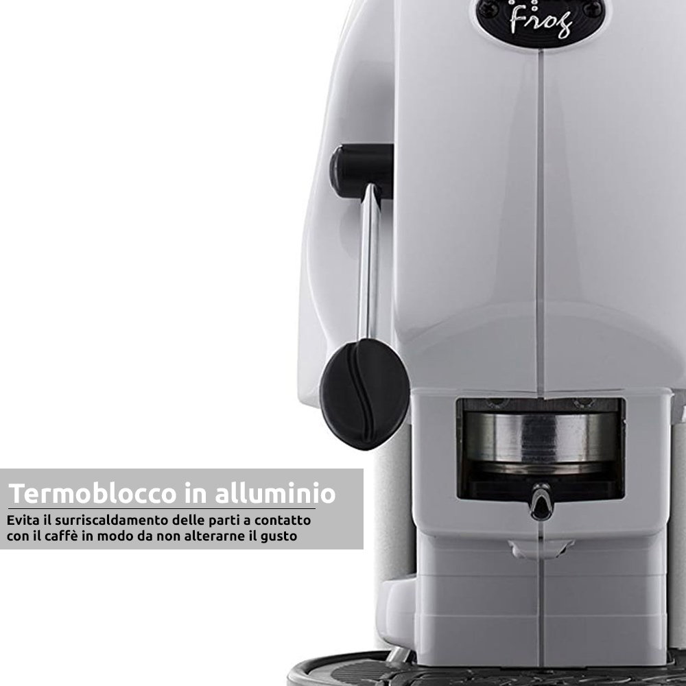 Frog revolution macchina da caffe' a cialde bianco 650W con 60 cialde in omaggio foto 4