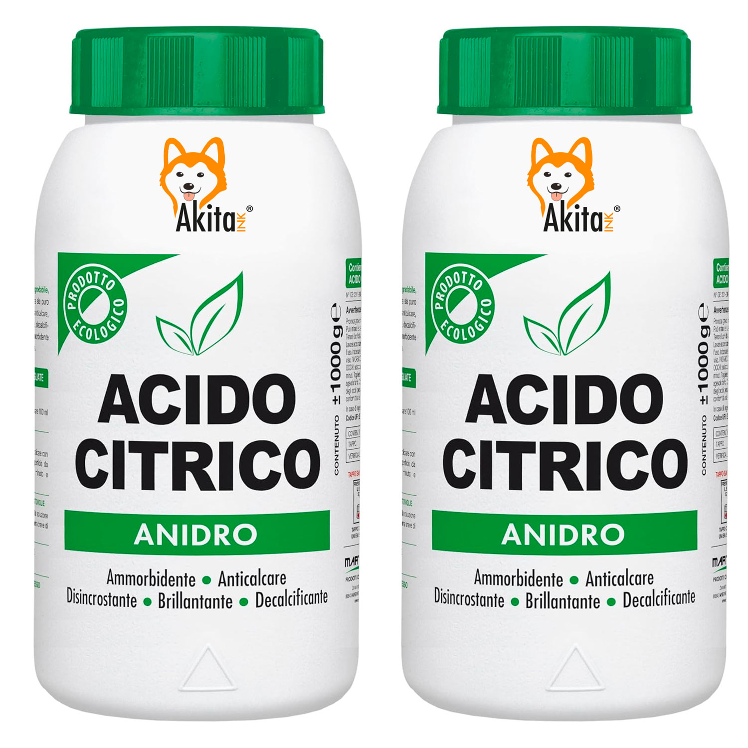 Akitaink 2 PZ Acido Citrico Anidro Naturale Ecologico, Multiuso e Versatile 2 KG foto 2
