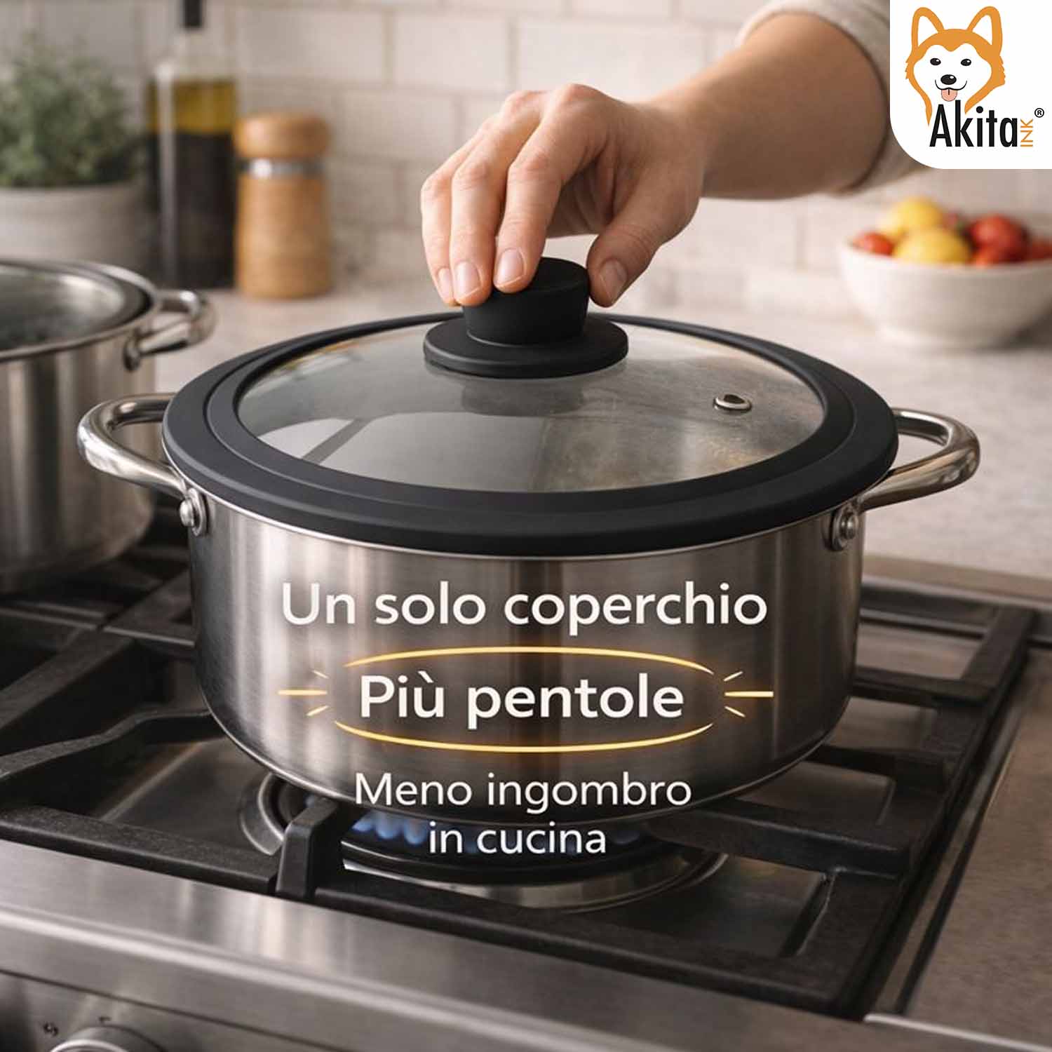 Coperchio Universale in Vetro 22-24-26 cm con Silicone foto 6