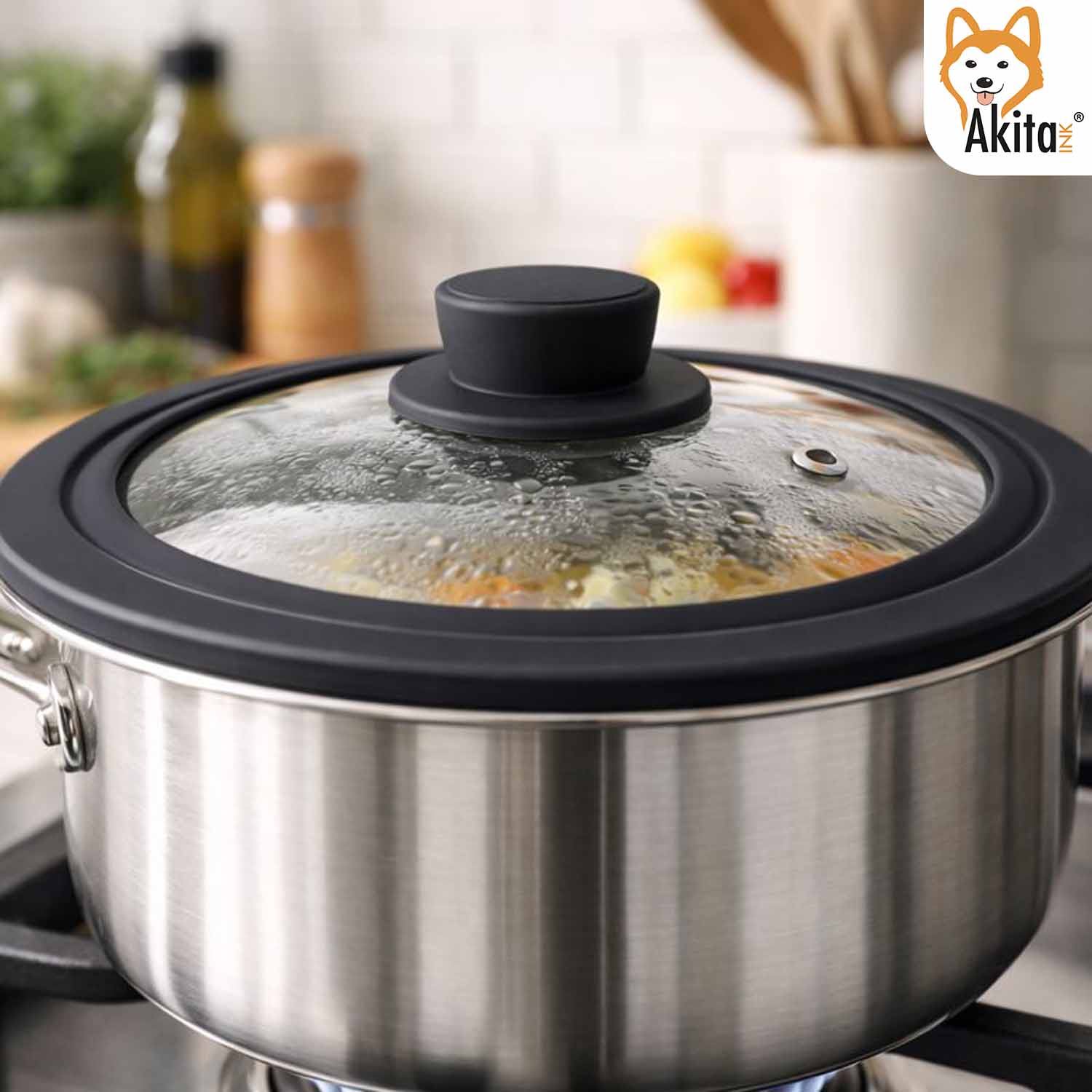 Coperchio Universale in Vetro 28-30-32 cm con Silicone foto 5