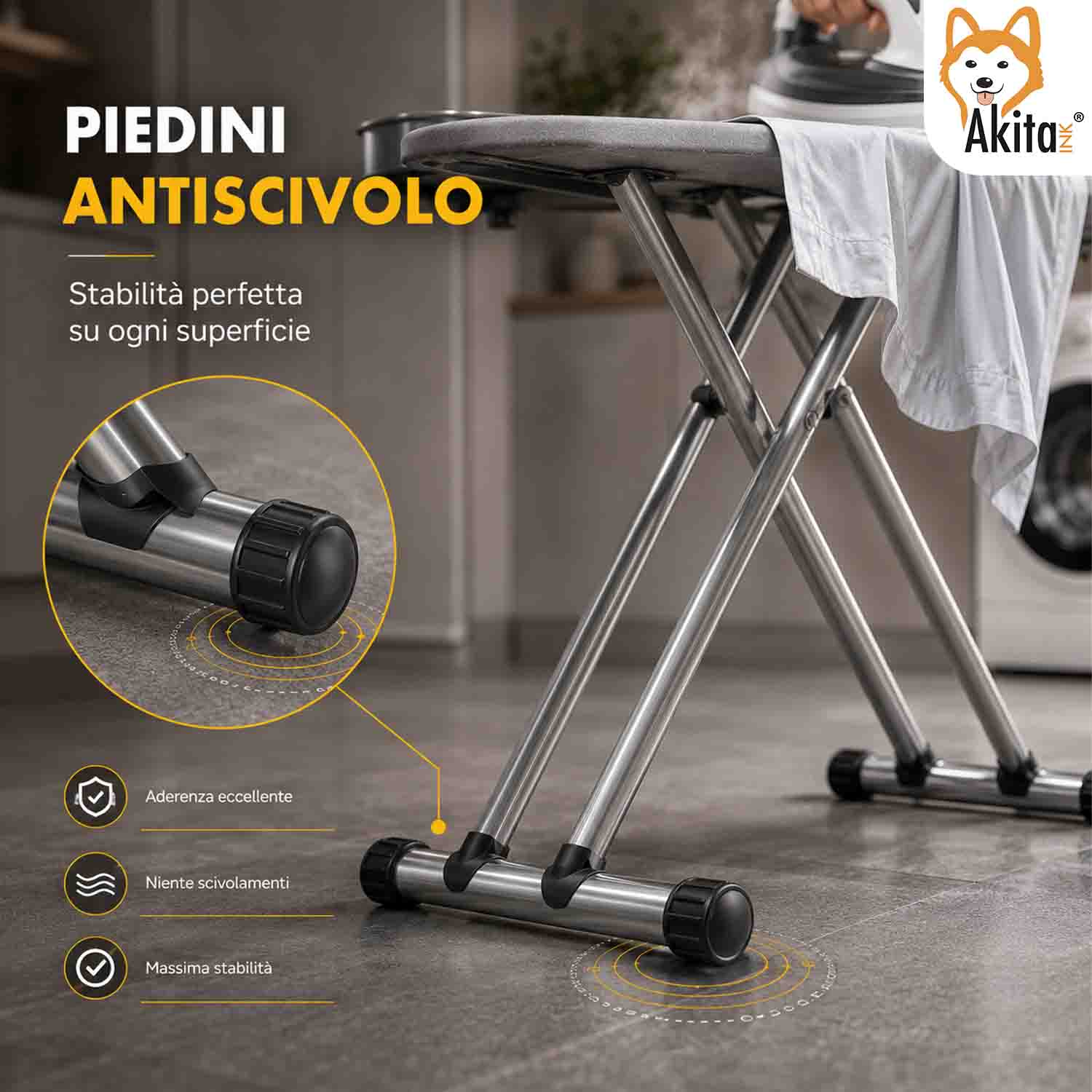 Asse da Stiro 125x43 cm con Presa Integrata e Poggiaferro foto 5