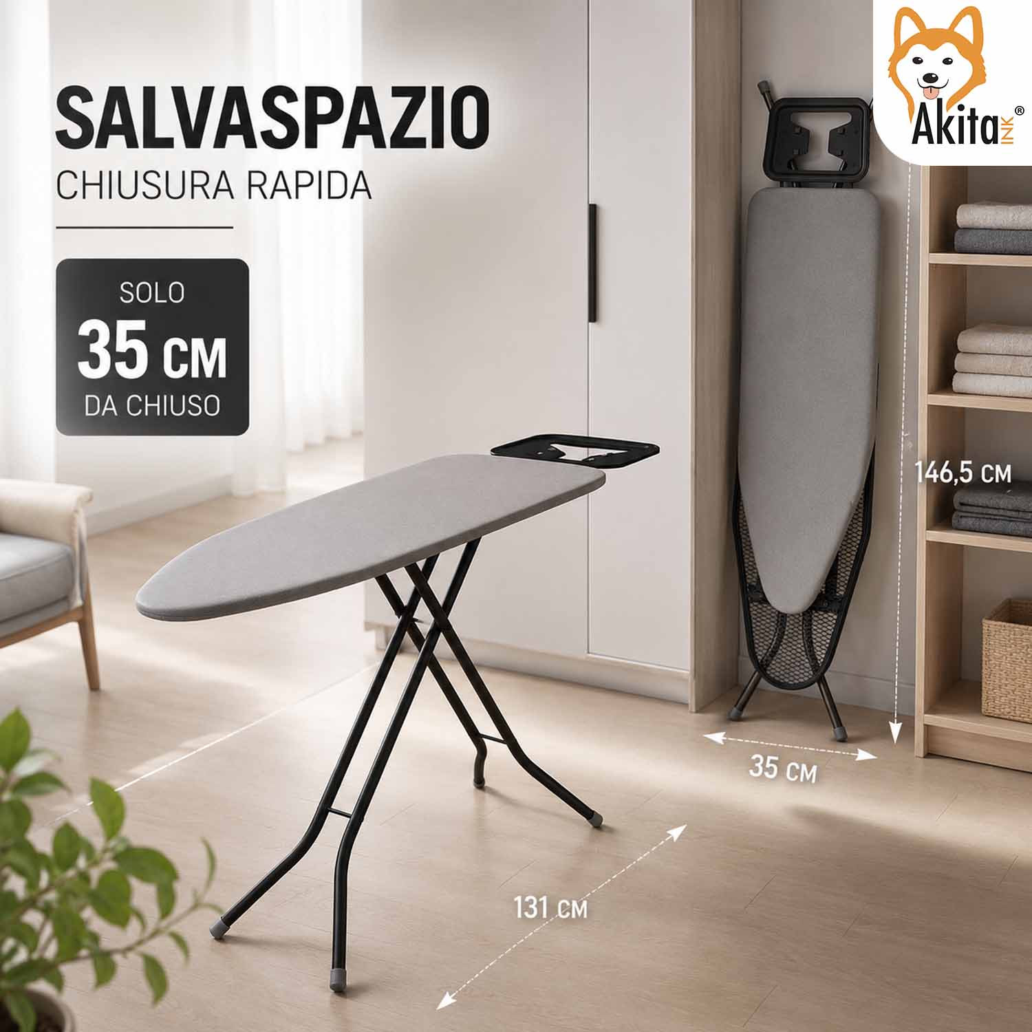 Asse da Stiro Brava 110x33 cm Regolabile con Poggiaferro foto 3