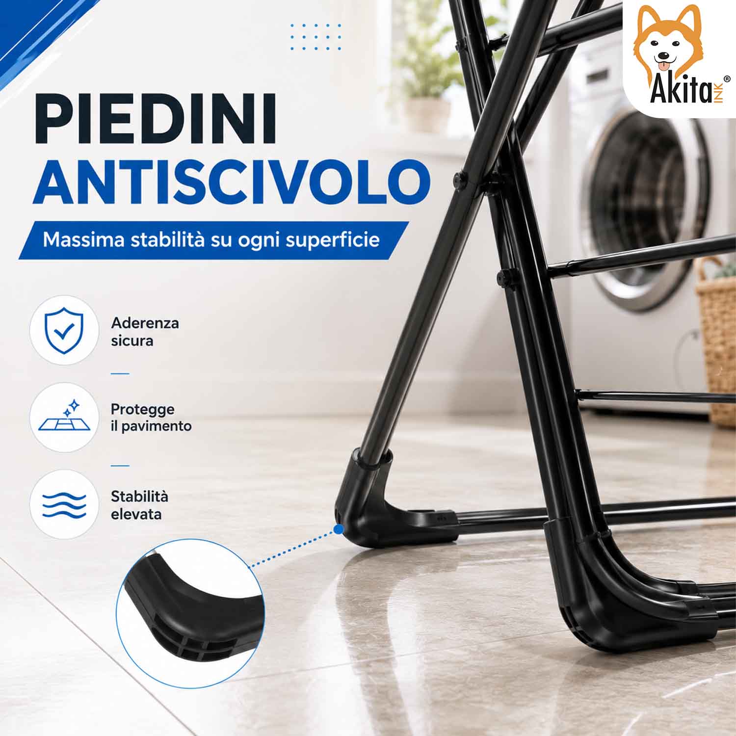 Stendibiancheria Wingslux Nero 18 m Pieghevole Salvaspazio foto 6