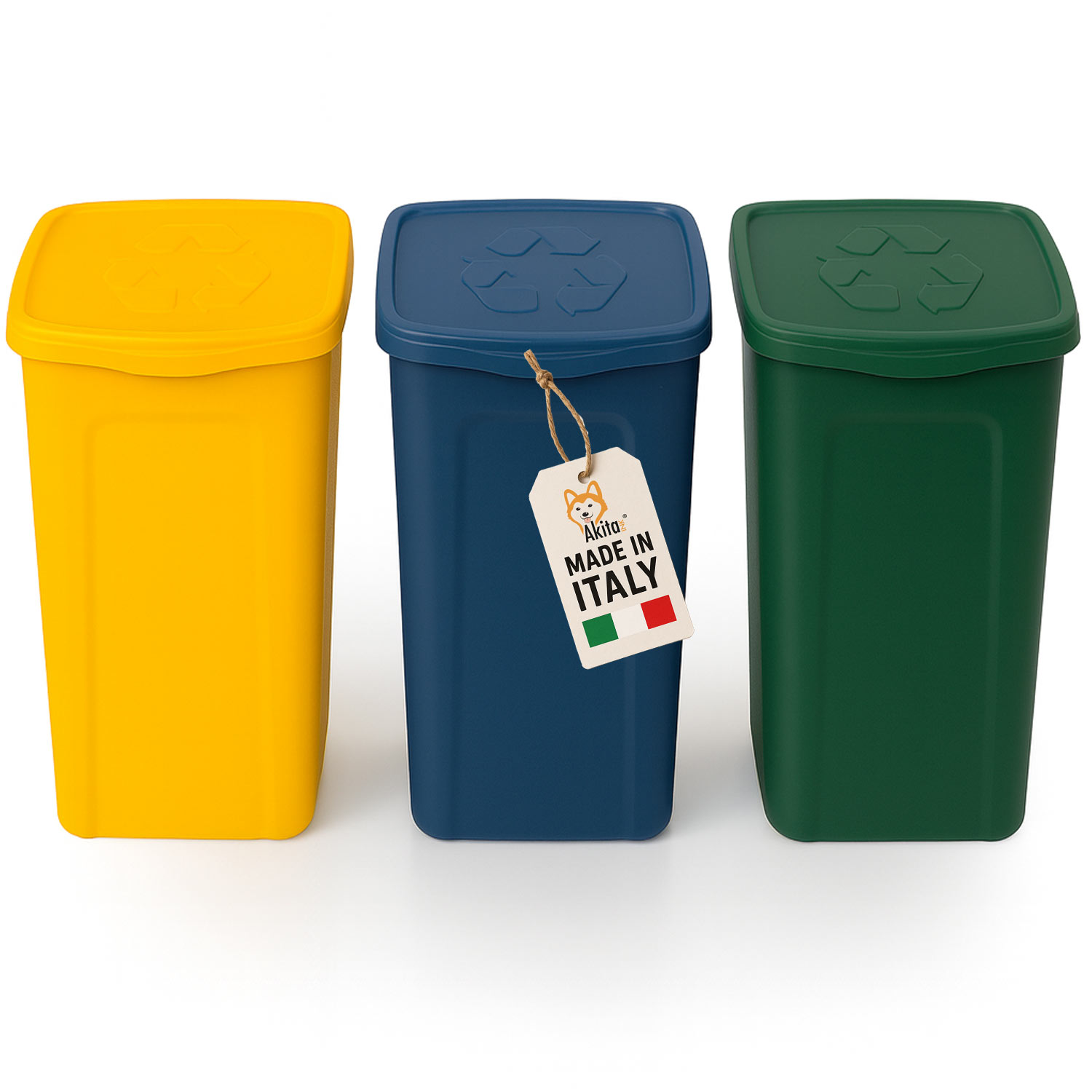 Pattumiere raccolta differenziata Set 3 Bidoni 50 Litri foto 2
