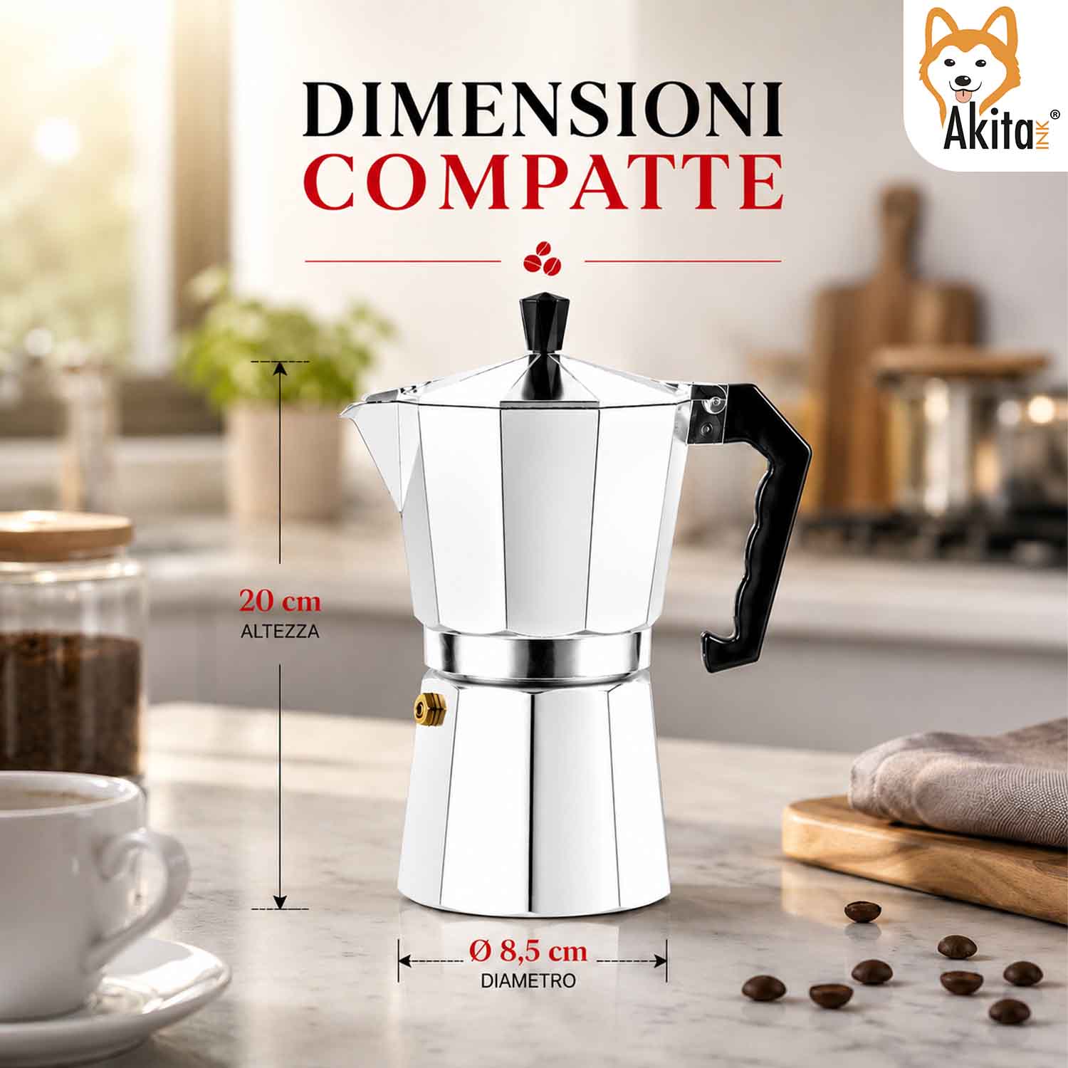 Caffettiera Moka 6 Tazze con Valvola di Sicurezza foto 4