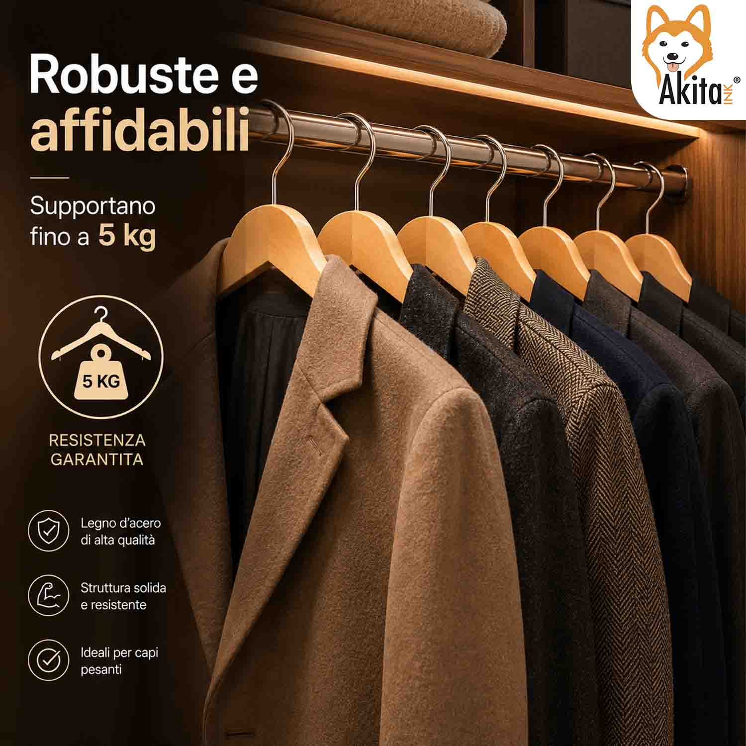 Set 12 Grucce in Legno con Barra Antiscivolo e Gancio 360 foto 6