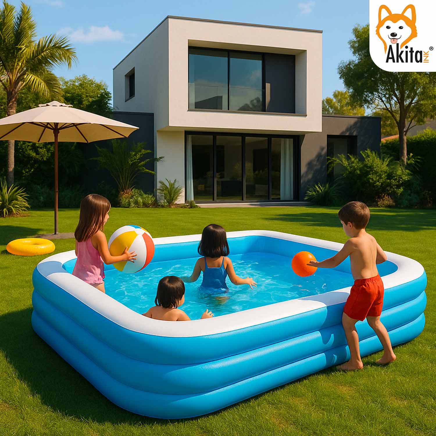 Piscina Gonfiabile 3 Metri per Adulti e Bambini 305x183x56 foto 3