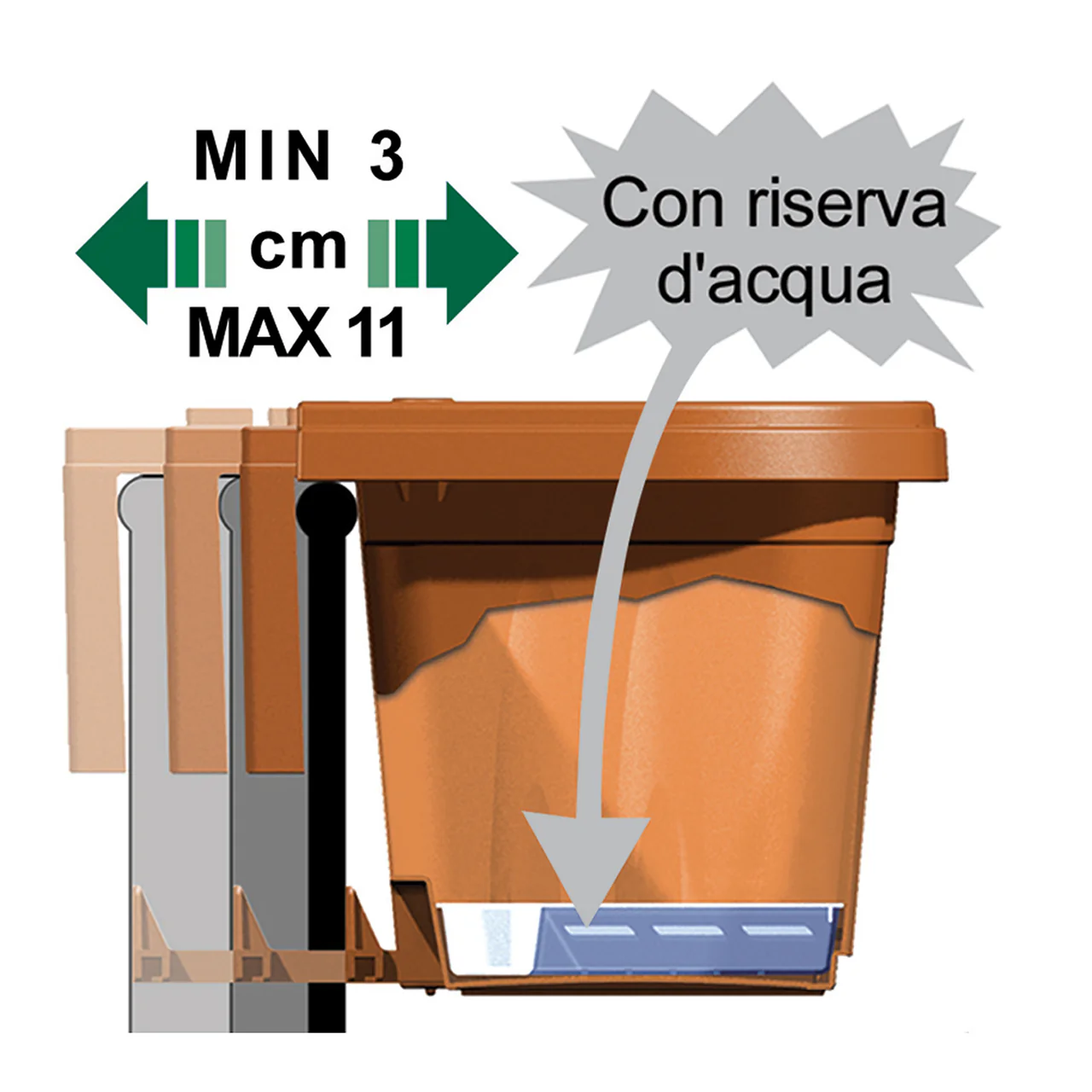 Bama Fioriera Rondine 50 cm Terracotta 1 Pezzo foto 6