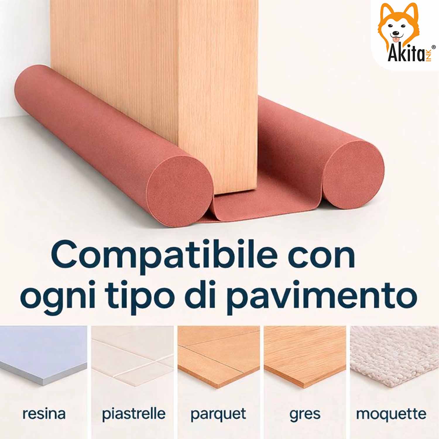 2 pz Paraspifferi Porta Doppia Guarnizione 95 cm Marrone foto 3